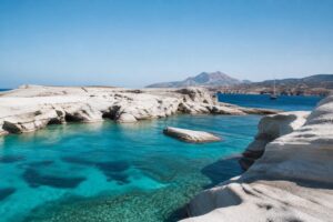 Sarakiniko beach destination transfer in Milos