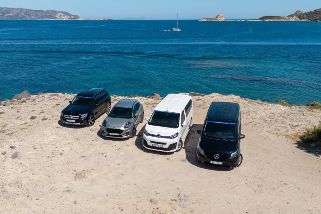 Hemeros Transfers vehicles by the sea in Milos
