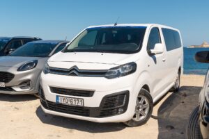 Milos airport arrival transfer with Hemeros vehicle