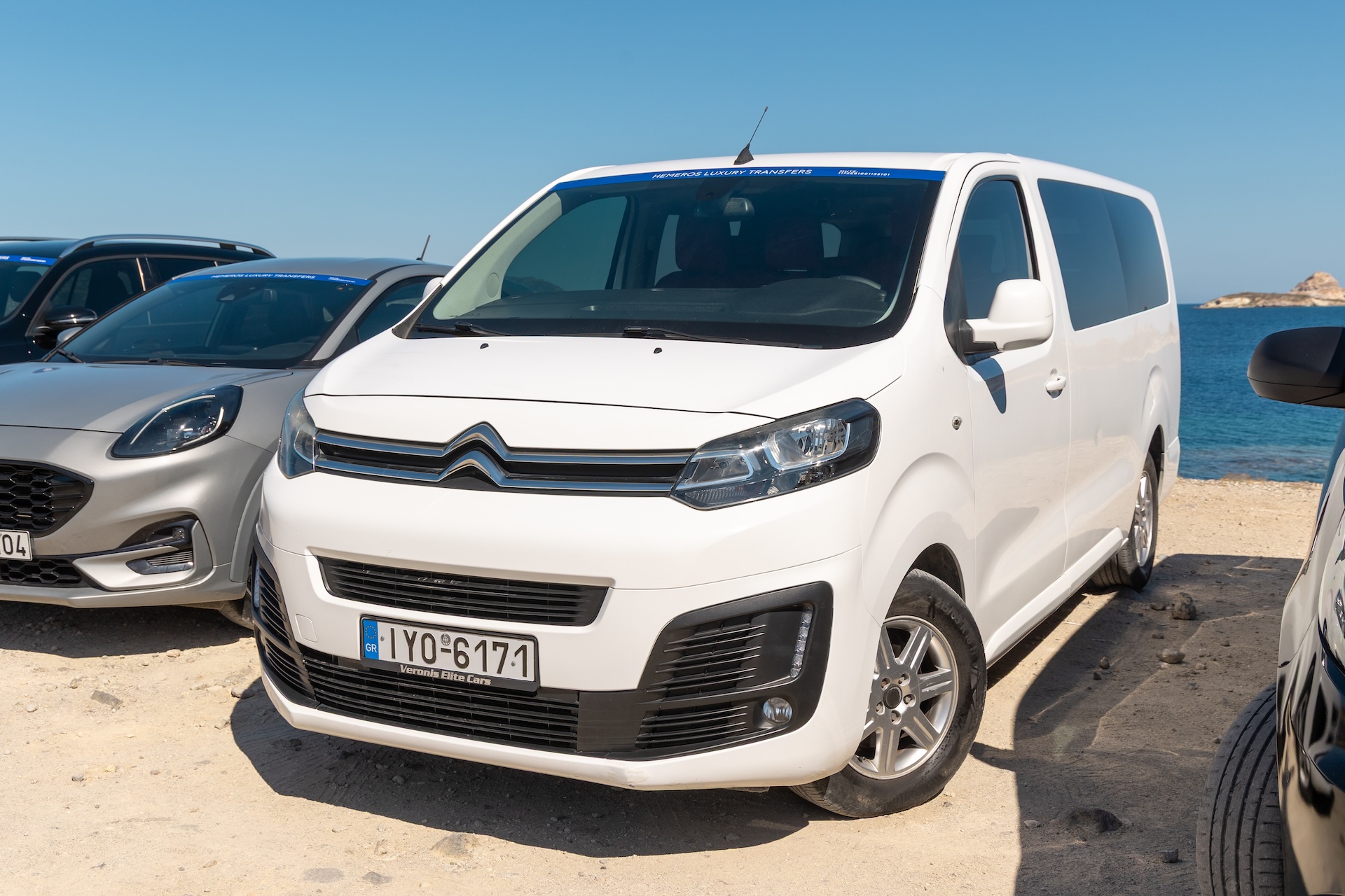 Milos airport arrival transfer with Hemeros vehicle